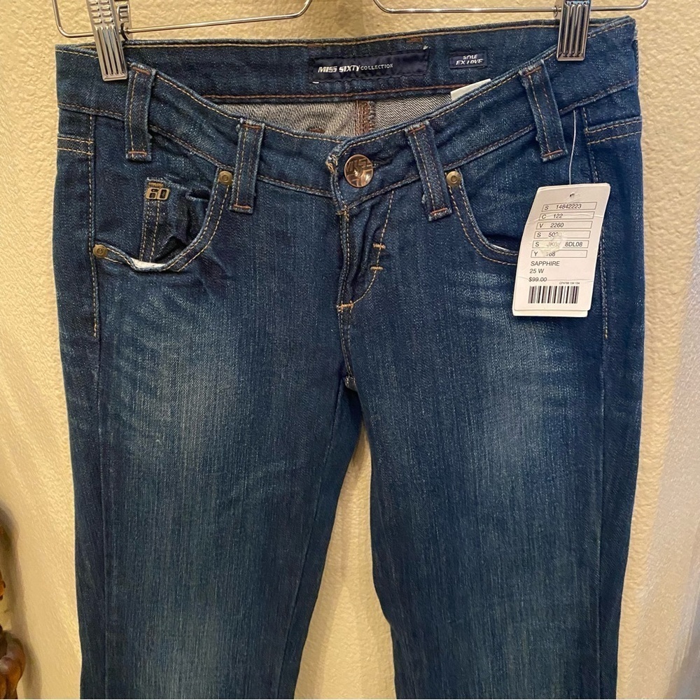 Nwt~Miss Sixty Women Blue Low-Waisted Via Roma Jeans Size 25x32 — image 2 of 8